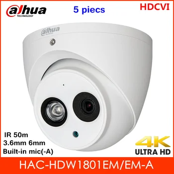 

Dahua 4K HDCVI Camera IR Eyeball Camera HAC-HDW1801EM HAC-HDW1801EM-A WDR Built in MC IR 50m Survillance camera for CCTV
