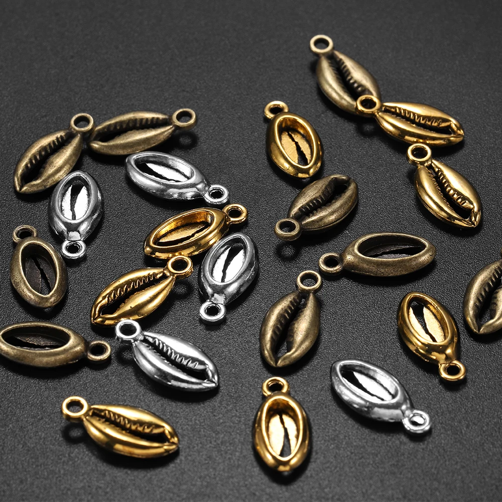 20 шт./лот позолоченный античный богемный Cowrie ракушки Очаровательная подвеска для