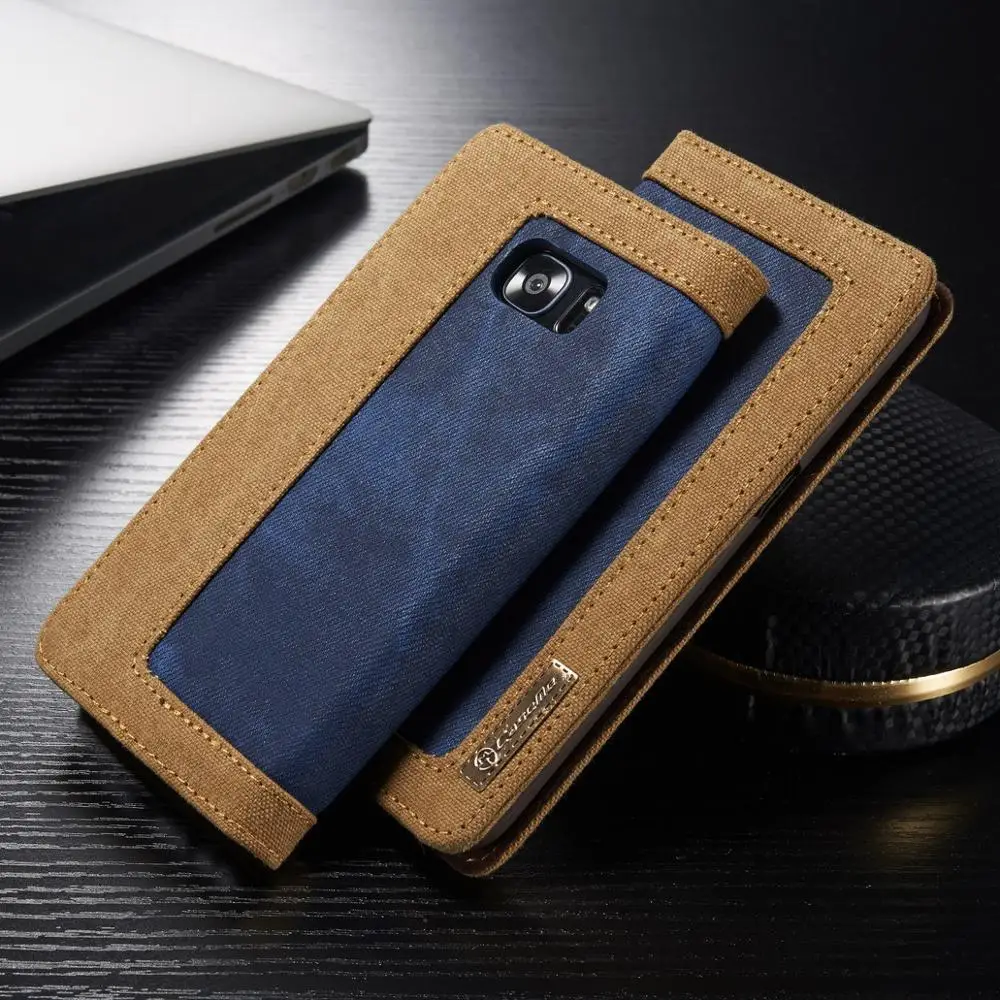 Флип джинсовая сумка из ткани для samsung galaxy S7 edge чехол-кошелек с подставкой для samsung galaxy S8 S9 S10 Plus S10e Note 8 9 Чехол для карт