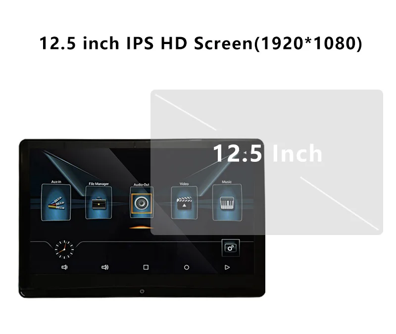 Семейный автомобильный 12,5 дюймовый Android 9,0 1920*1080 4K 1080P Автомобильный подголовник с сенсорным экраном wifi/Bluetooth/USB/SD/HDMI/FM/зеркальное отображение