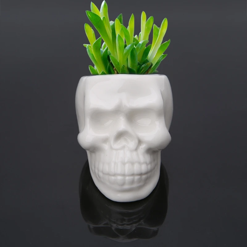 

4Pcs/set Flower Pots Capita Skull Flower Pot Planters Desktop Accessories Home Decoration Modern Design Gifts White Ceramic Pots