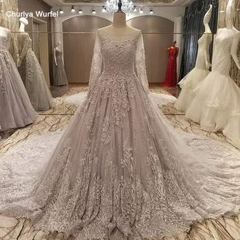 

LS28564 luxury long evening dress 2017 corset back grey appliques ball gown long elegant prom evening dress 2017 real photos