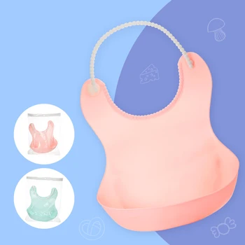 

9 Colors Baby Bib 3-dimensional Silicone Bib Plastic Leak-proof Baby Food Bib Soft Bib Mouth Towel Food Grade Silicone Health