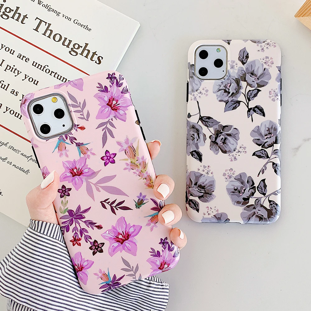 LOVECOM популярный винтажный цветочный чехол для телефона для iPhone 11 Pro Max XS Max XR 6 6S 7 8 Plus X мягкий IMD цветочный чехол для телефона Лучший подарок