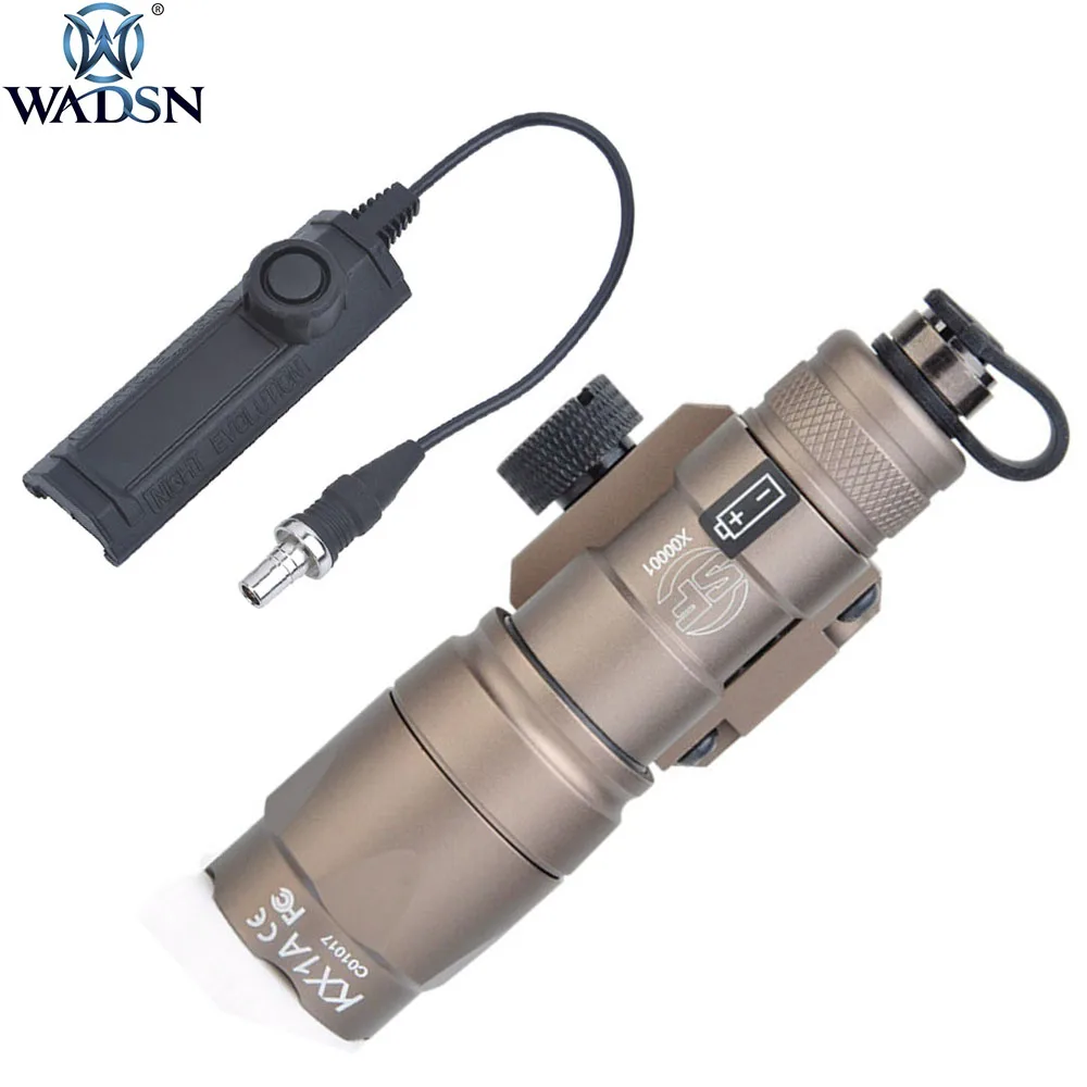 Luz com Dupla Wadsn Airsoft Surefir Mini Scout Lanterna 280 Lumens Led Tatical Caça Arma Função Fita Swtich M300 M300b