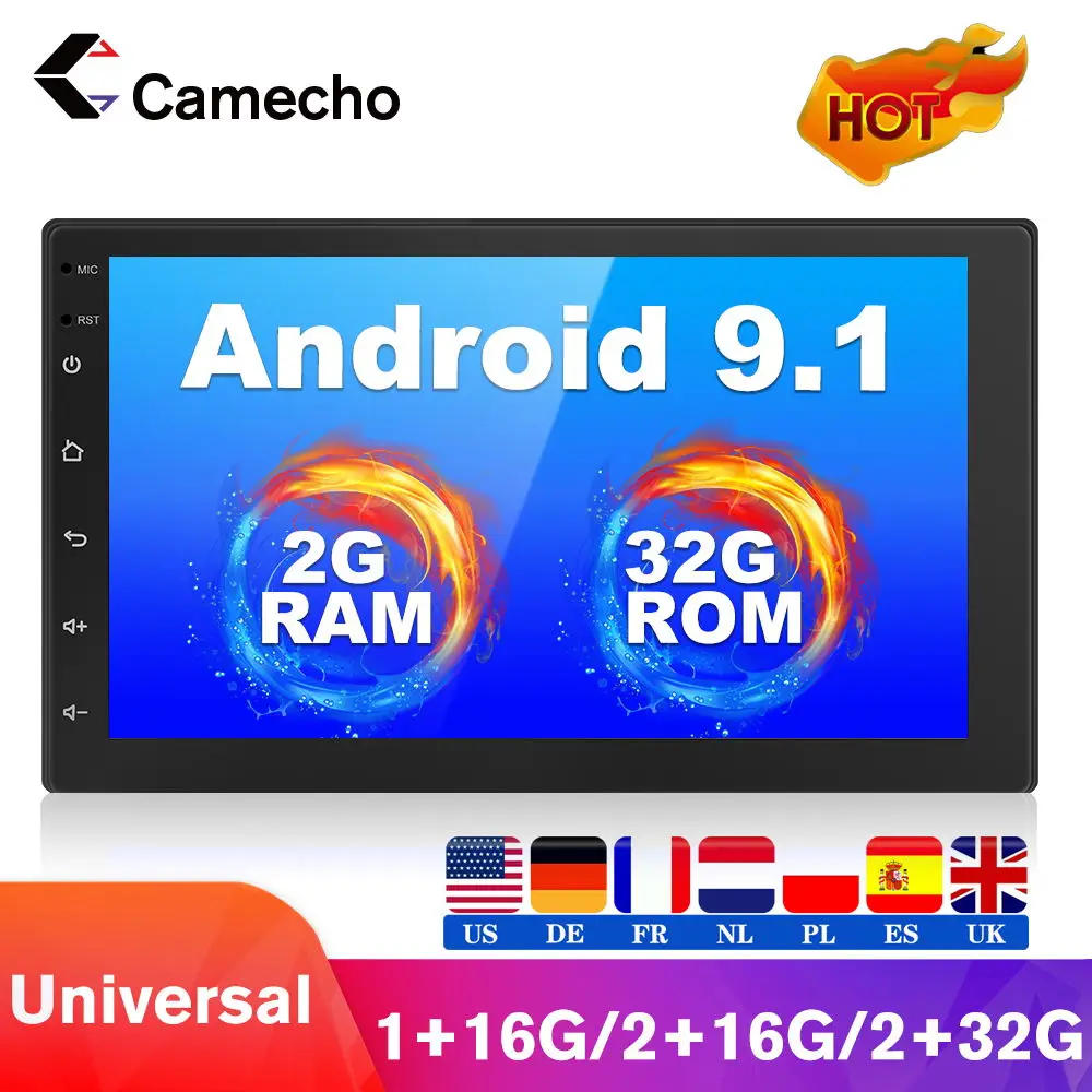 Camecho 2 din автомобильное радио 7 &quotHD сенсорный экран стерео Bluetooth FM приемник SD USB Aux