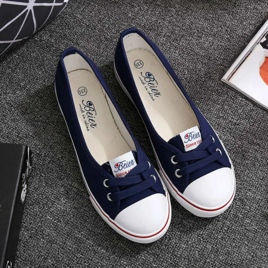 Women Shoes Ballet Flats Loafers Casual Breathable Women Flats Slip On Fashion Canvas Shoes Low Shallow Mouth