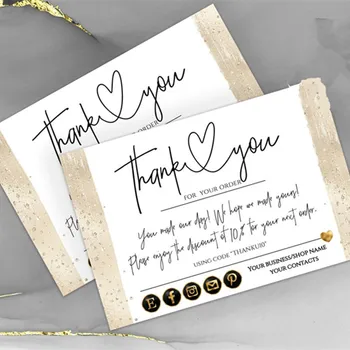 

Personalize Logo Business Thank You Insert card ,Modern Gold Insert Card ,Packaging ,Custom Any Text Social Media Card