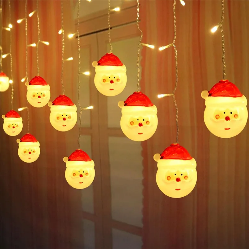 Christmas Santa Claus Garland Light Outdoor 3.5M Led String Lights Battery Window Curtain Fairy Luces Led Decoracion 40OCT2106