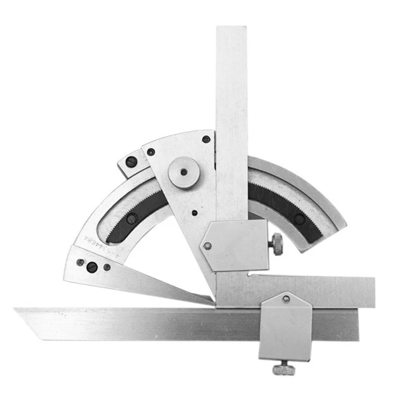 Realmote 0-320 Degree Sliver Universal Bevel Protractor Precision Angle Measuring Finder Ruler Tool Inner And Outer Parts