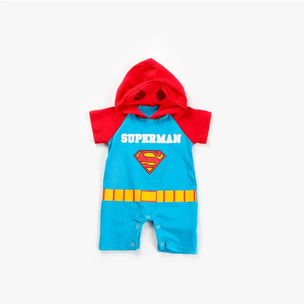 Hooded Superman Детский комплект; Костюм Супермена; плащ; боди; Комплект для малышей с супергероями; Детский комбинезон для первых шагов; Одежда для новорожденных - Цвет: Hooded Superman