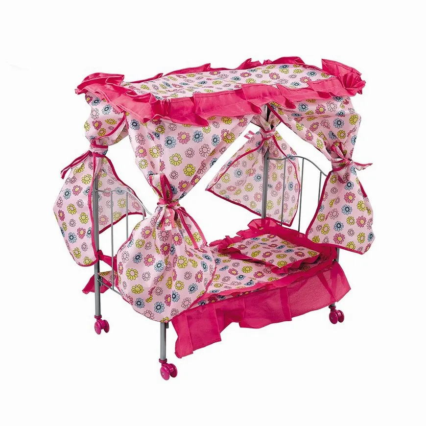 Ролевые игры игрушки кукла кровать с металлическим каркасом Baby Doll детская кроватка для куклы б/у кукольная мебель на день рождения, Рождество подарки Brinquedos Juguetes