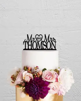 

Wedding Cake Topper,Mr And Mrs Cake Topper,Wedding Decoration,Custom Cake Topper,Last Name And Date Cake Topper,Rustic Cake Topp