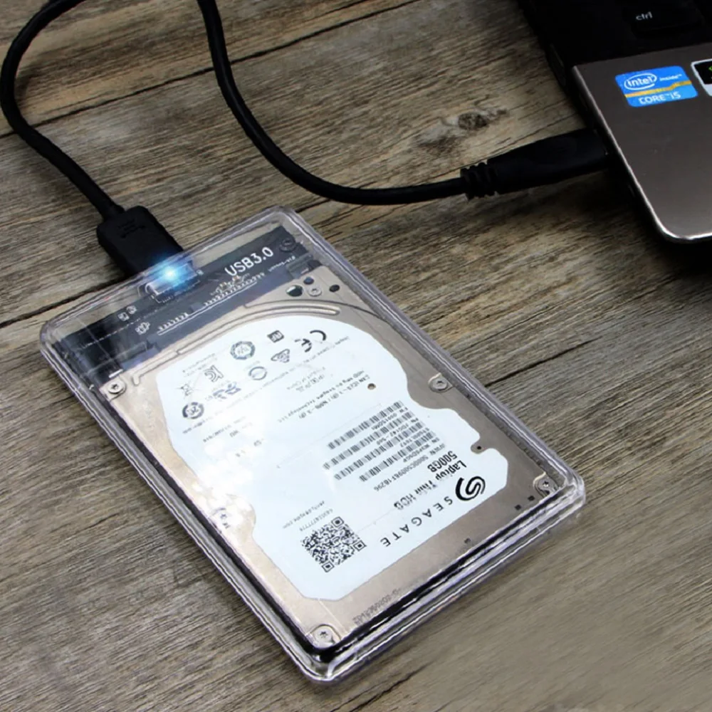 5 Гбит/с 2,5 дюймов прозрачный корпус HDD SATA 3,0 к USB 3,0 внешний жесткий диск SSD корпус коробка поддержка 2 ТБ UASP протокол