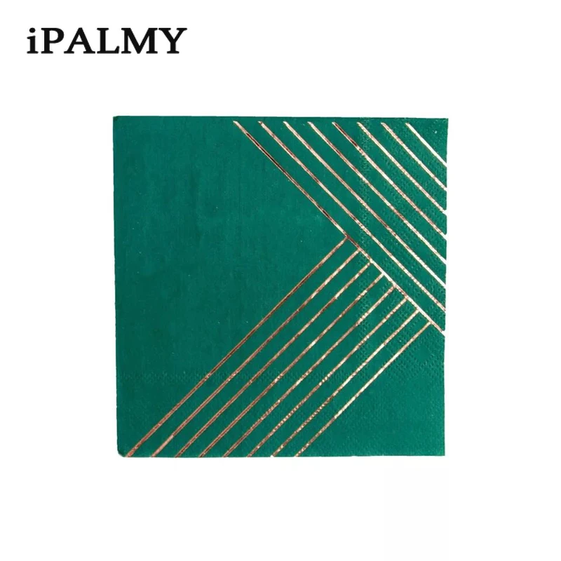 Ipalmay золотые розовые зеленые шестигранные чернила полосатая Праздничная бумажная посуда одноразовые бумажные стаканчики и тарелки салфетки на день рождения, свадьбу