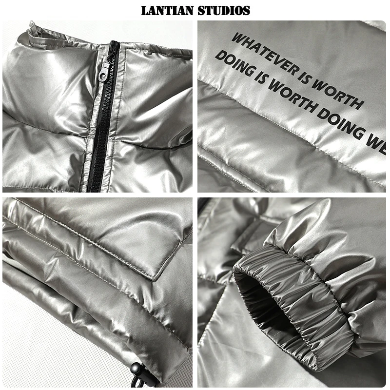 LT Studio SOS, зимние теплые Серебристые куртки, мужские парки,, модные, с большим карманом, мужские повседневные шорты, пальто, хип-хоп Уличная одежда, куртки