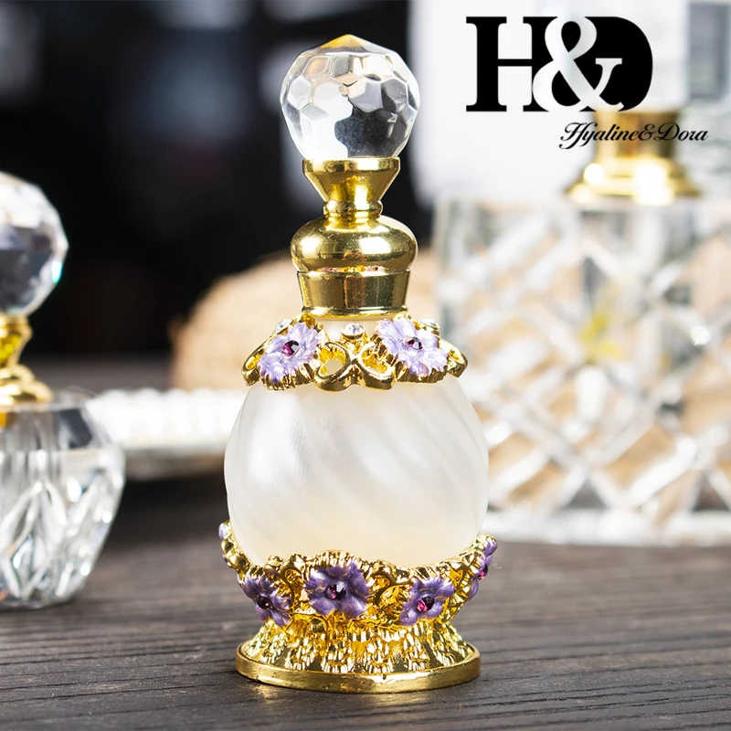 H& D Женская мода 15 мл Необычные ретро круглые пустые флаконы для духов античный розовый цветочный узор многоразовый ароматизатор контейнер Декор