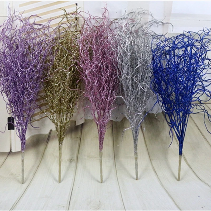 Блестящий цветок украшение рождественской елки высушенная ветка Коралловая