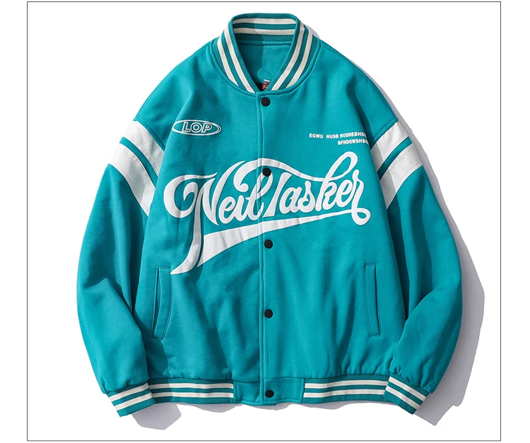 April MOMO Bomber de gran tamaño para hombre, abrigos informales a la moda, estilo suelto, chaqueta béisbol con estampado de letras, primavera y otoño, 2022|Chaquetas| - AliExpress