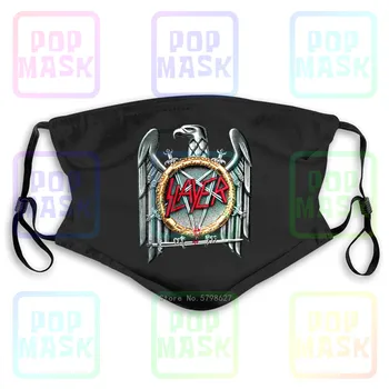 

Official Slayer Silver Eagle Metal Band Washable Reusable Mask with 2Pcs PM2.5 Filters 5 Layers