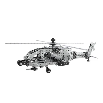 

3D Alloy Assembly Helicopter 567Pcs DIY Assembled Building Blocks Helicopter Decoration Airplane Plane Gift Toys for Children