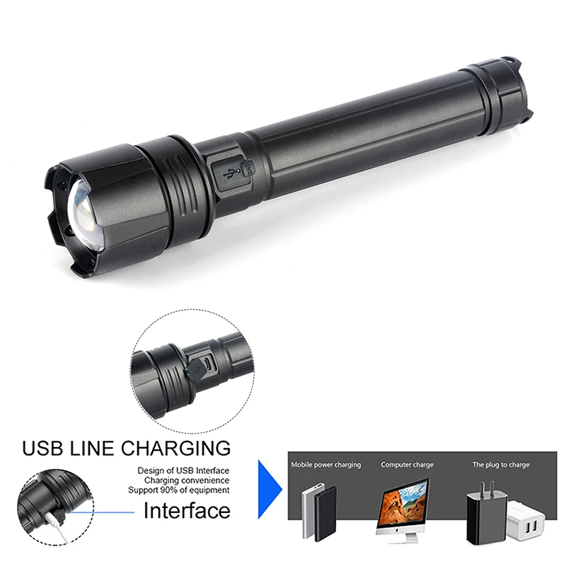 XHP90.2 супер мощный Xlamp светодиодный вспышка светильник светодиодный фонарь USB XHP70.2 лампа зум тактический фонарь 18650 26650 Перезаряжаемые Battey светильник