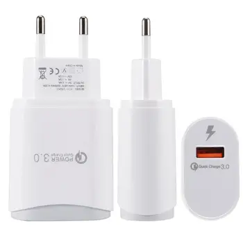 

Large Oval QC3.0 Single Port Fast Charge Mobile Phone Charger Universal USB Fast Charg Head Home Travel US Standard Plug TSLM1