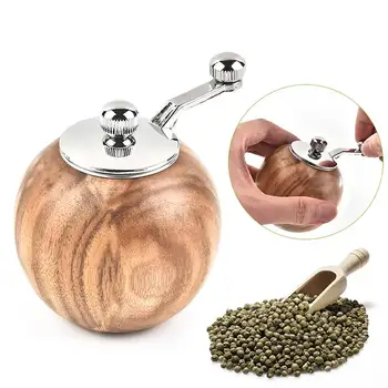 

Creative Wooden Manual Pepper Grinder Wood Manual Handle Round Pepper Mill Salt Grinder For Kitchen Powder Grinding Machine