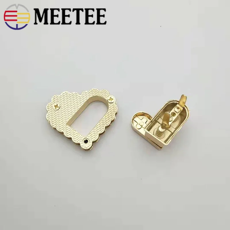 Meetee 2/5 шт. 38X42 мм металлический корпус из сплава, в форме сердца замок застежка поворотный замок пряжки женская сумка украшения застежка аппаратные средства "сделай сам" Запчасти BF454