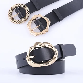 

New Style Punk Waistband Women's Fashion Cool Combination Section Glabrous Wide Leather Belt Casual Decoration Belt Femal