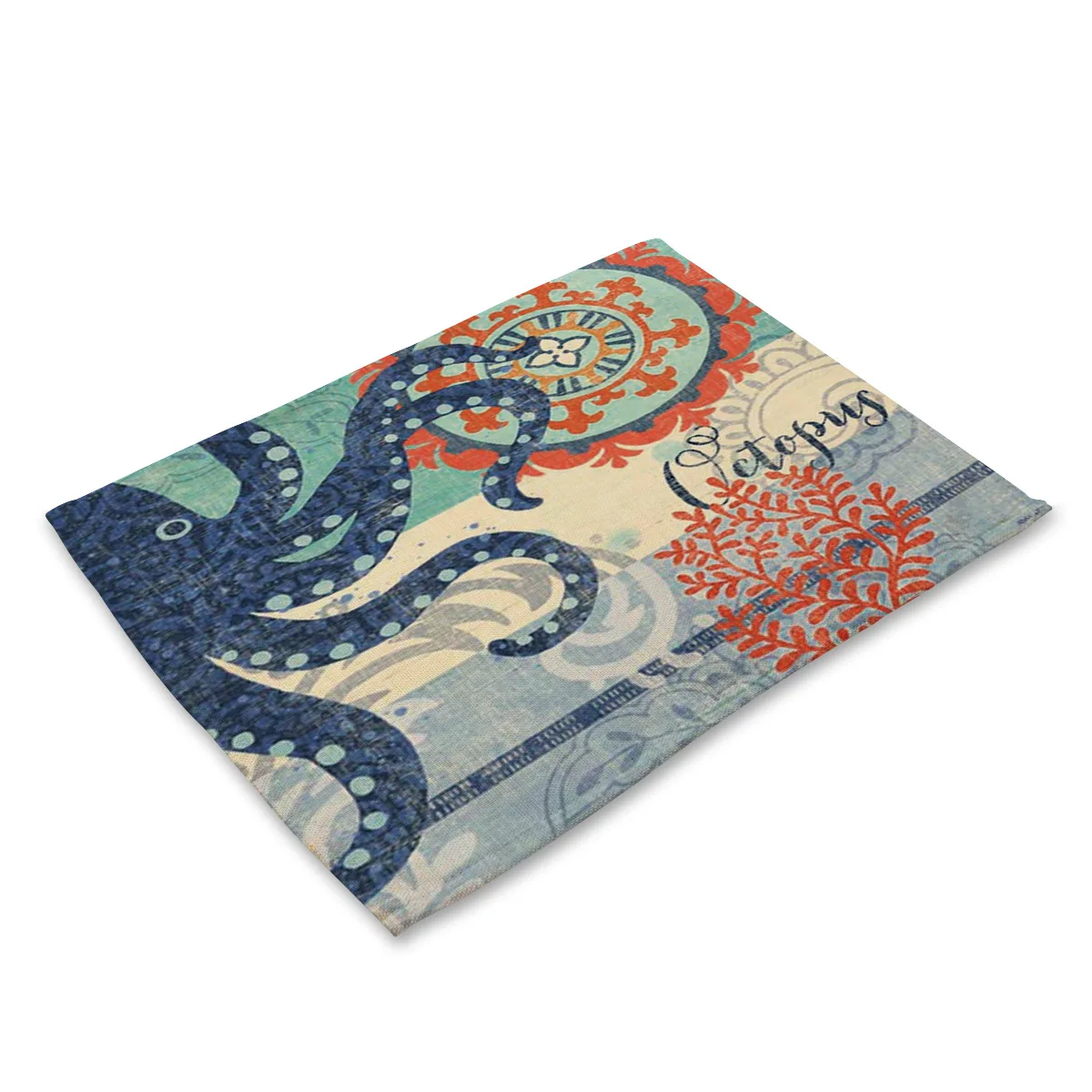Lychee 42*32cm Marine Animal Series Placemat Table Mat Anti-scalding Pad DIY Kitchen Decoration Dining Accessories