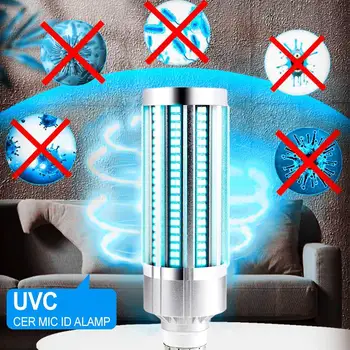 

60W 347led UVC Sterilization Light UV Germicidal Light Bulb E26 E27 Aluminum Base Quartz lamp UVC Sterilizer Home Kill Mite