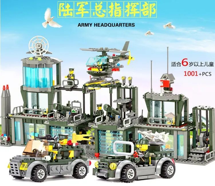 

KAZI 84011 Field Operations Forces Army Command Military Base Educational Inserted Building Blocks Toy Assembled Parent And Chil