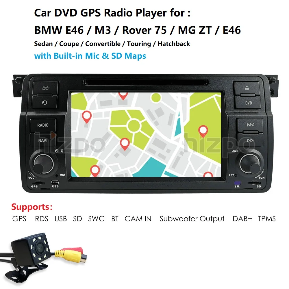 7 &quotдвойной 1Din Стерео DVD плеер навигации для BMW E46 M3 с GPS Распознавание отпечатков