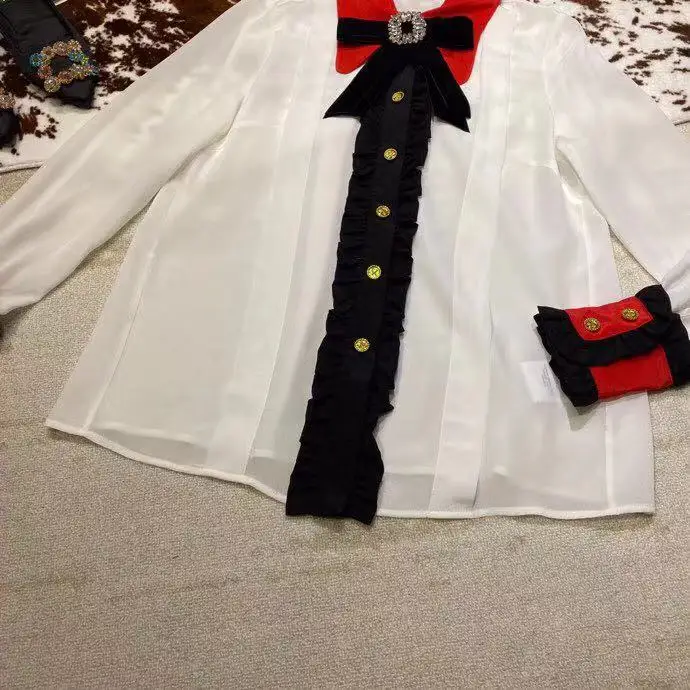 AH12268, модные женские блузки и рубашки,, Подиумные, Роскошные, известный бренд, Европейский дизайн, вечерние, стильная женская одежда
