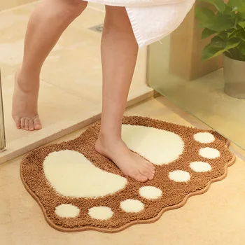 

Cute Big Feet Floor Mat Foot Pad Bathroom Cartoon Door Mat Bedroom Carpet Bathroom Anti-slip Water Absorption Mat Rug 3 Sizes