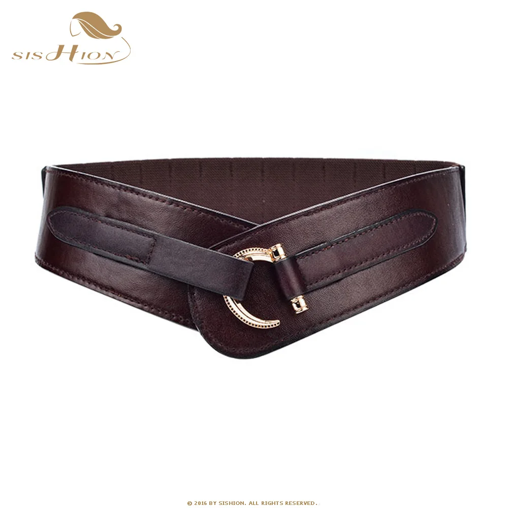SISHION винтажный пояс для женщин VD1215 ceinture femme панк из искусственной кожи черный красный коричневый кофейный эластичный пояс размера плюс