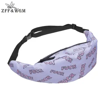 

ZFF&WGm 3D Print Fashion Belt Bags Minimalist Fake Belly Bag India Zipper Fashion Leather Waist Bag Women