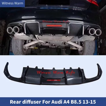 

For B8.5 Carbon Fiber FRP Rear Bumper Lip Diffuser Spoiler With Light For Audi A4 B8.5 2013 2014 2015 Standard bumper