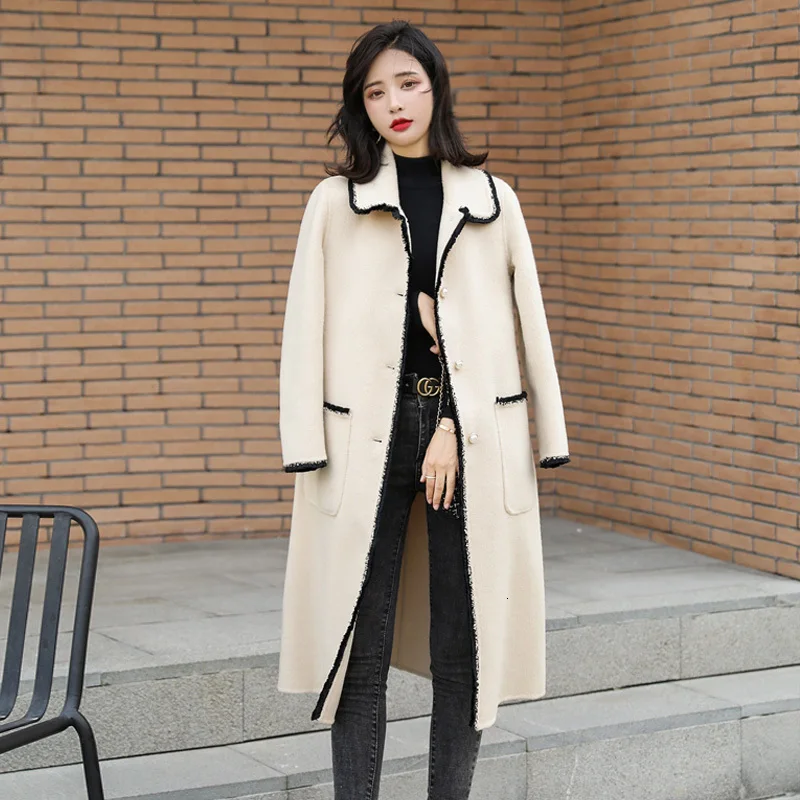 

LANMREM 2020 Woolen Coat Women's New Lapel Single-breasted Korean Loose Solid Color Off Season Warm Wool Coat PA567