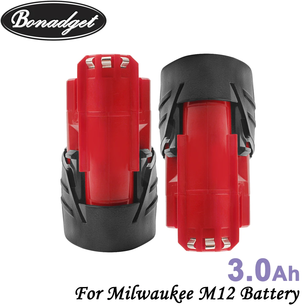 2 Pack 3000mAh Replacement Battery for Milwaukee 12V M12 48 11 2411 48 11 242... 