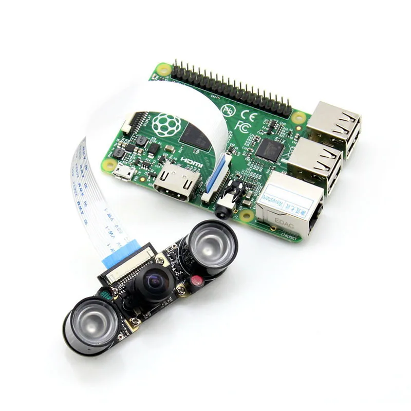 Рыбий глаз Raspberry Pi 3 Model B+ плюс камера 160 градусов 5MP камера ночного видения+ инфракрасный светильник широкоугольная RPI камера