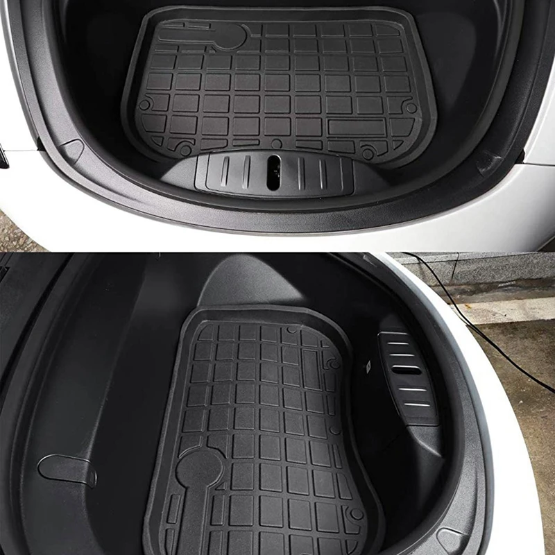 TPE материал под заказ подходит перед багажником лоток коврик черный резиновый водонепроницаемый для Tesla модель 3