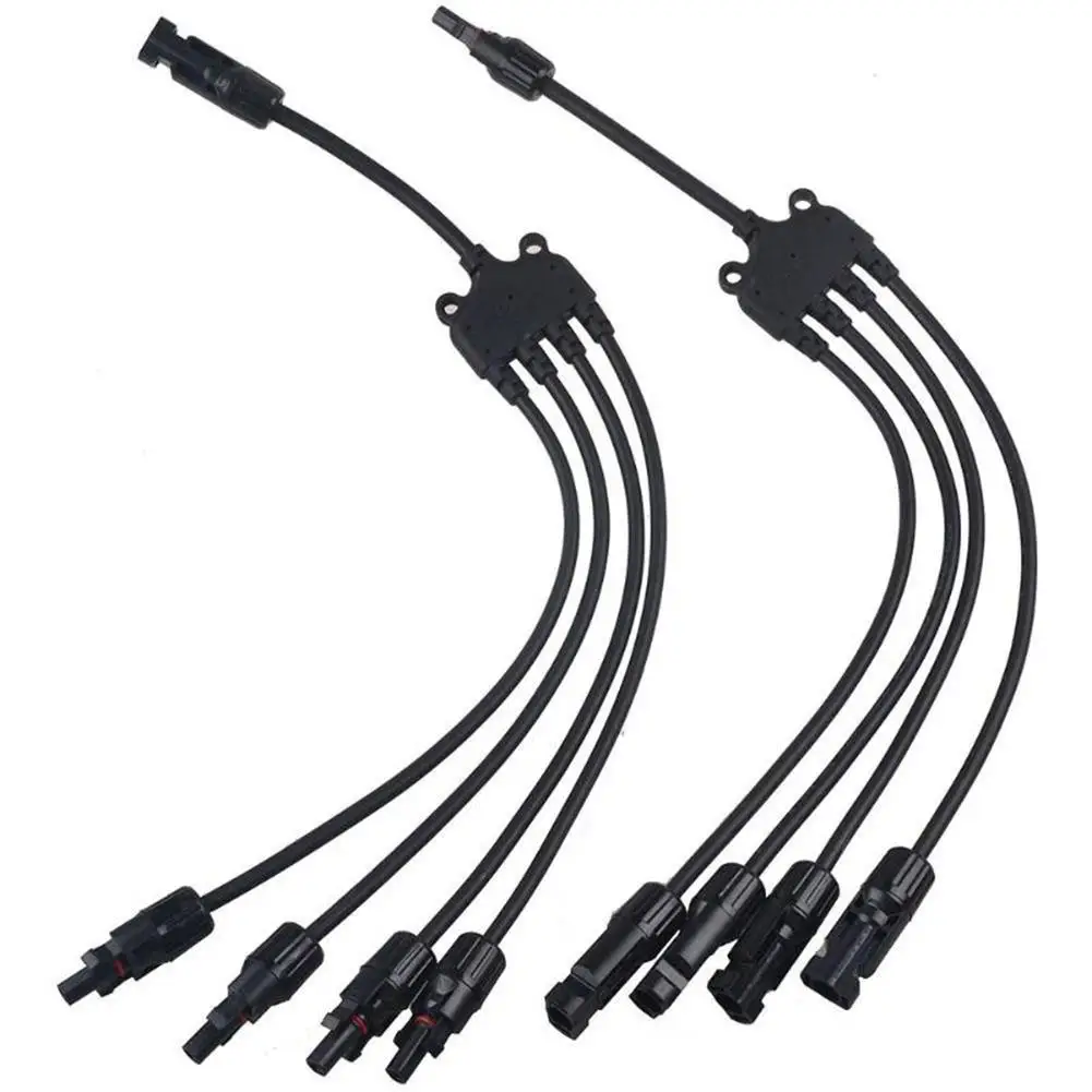 

Solar Photovoltaic Panel Adaptor Cable Connector 3 Branch Y Type Four Way Plug Parallel Connection Of Battery Plate Assembly
