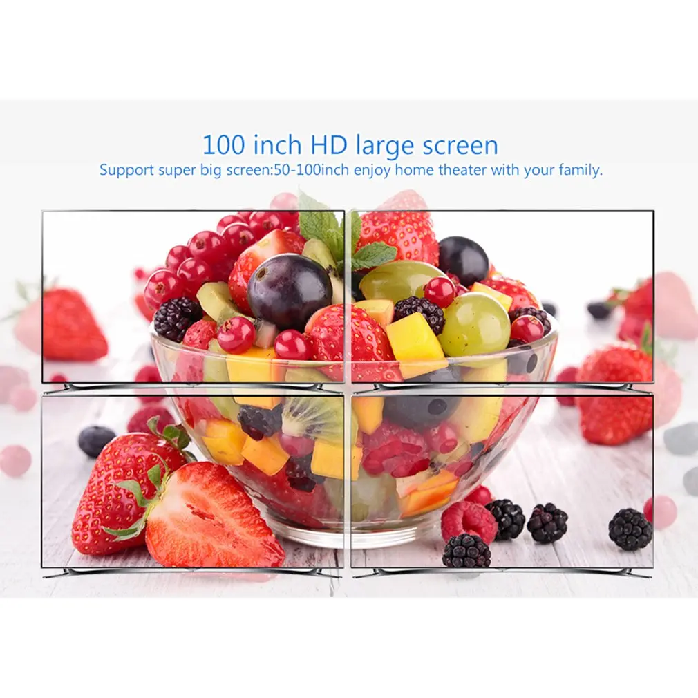 

NEW RD812 Mini LED Wireless WiFi Projector with Sync Cable 3D LCD Screen Projector Multi Screen HDMI VGA USB Video Home Theater