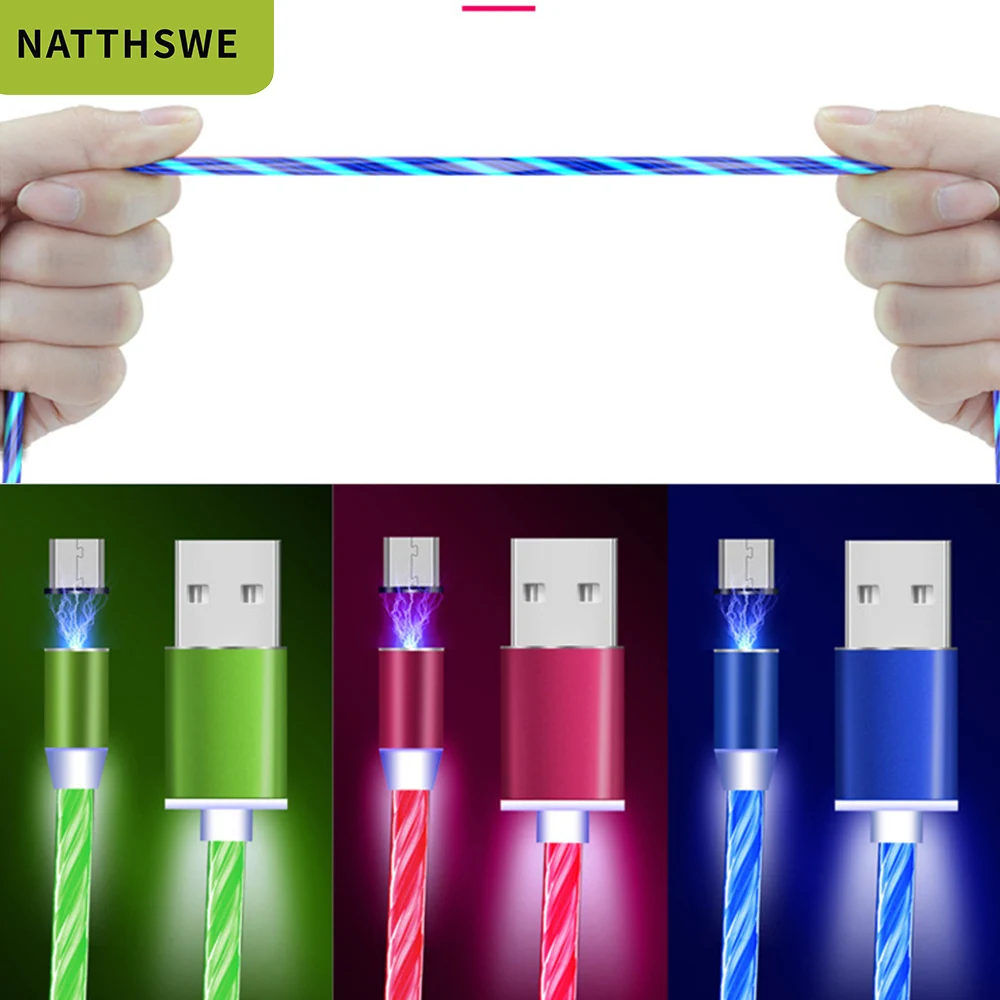 Магнитный usb-кабель NATTHSWE для iPhone XR X 7 8, зарядное устройство Micro type C для быстрой зарядки, магнитный USB-C