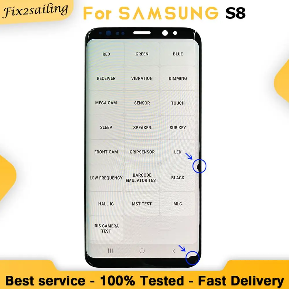Маленький битой пиксель ЖК-экран для Samsung Galaxy S8 дисплей сенсорный экран