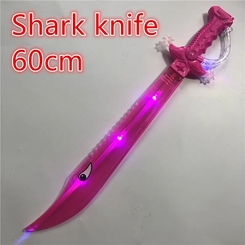 

pink Eletronic Lightsaber Induction Shark sword Flashing Simulation Plastic Light Toys Sword Children cosplay Props 56cm