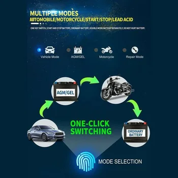 

6-150Ah LCD Car ATV Motorcycle Pulse Repair AGM Touch Button Battery Charger Kit