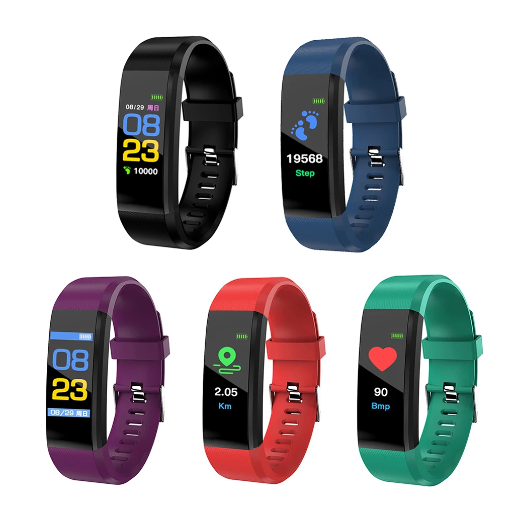 Smart Bracelet Watch Color Screen Blood Pressure Fitness Tracker Heart Rate Monitor Smart Band Sport Wristband for Android IOS